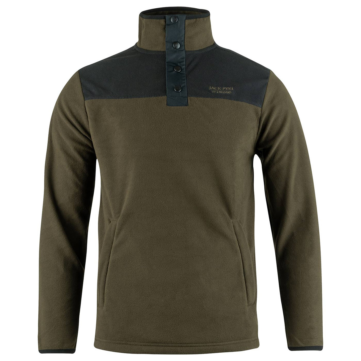 Jack Pyke Snap Neck Fleece Top Dark Olive | Task Outdoor