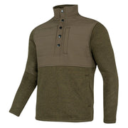 Jack Pyke Snap Neck Pullover in dark olive from the front left on white background