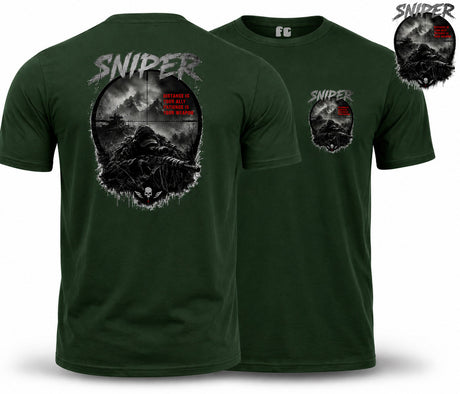 Sniper Dark Ops Double Print T-Shirt - Green