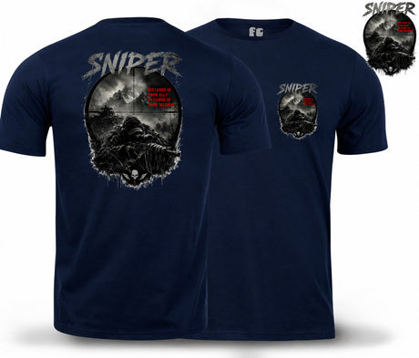 Sniper Dark Ops Double Print T-Shirt - Navy Blue