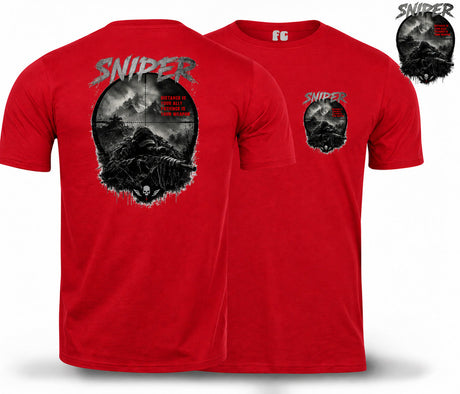 Sniper Dark Ops Double Print T-Shirt - Red