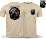 Sniper Dark Ops Double Print T-Shirt - Sand