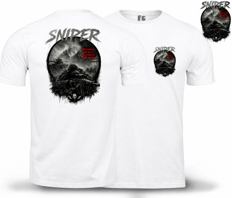 Sniper Dark Ops Double Print T-Shirt - White
