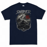 Sniper Dark Ops Printed T-Shirt - Navy Blue
