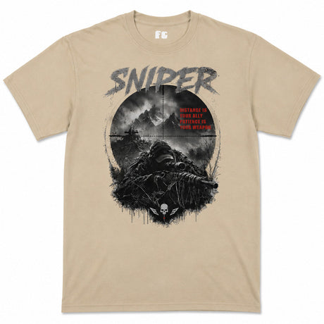Sniper Dark Ops Printed T-Shirt - Sand