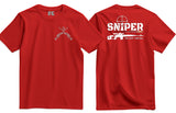 Sniper One Shot One Kill Double Print T-Shirt - Red
