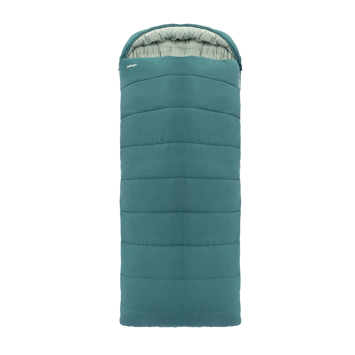 Vango Stellar Grande Sleeping Bag in oasis blue closed on white background