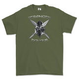 Strength and Honour Cross Swords Printed T-Shirt - Military Green