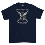 Strength and Honour Cross Swords Printed T-Shirt - Navy Blue