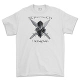 Strength and Honour Cross Swords Printed T-Shirt - White