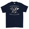 Strength and Honour Crossed Axe Viking Printed T-Shirt - Navy Blue