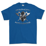 Strength and Honour Crossed Axe Viking Printed T-Shirt - Royal Blue