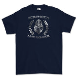 Strength and Honour Laurel Reaf Printed T-Shirt - Navy Blue