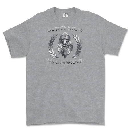 Strength and Honour Laurel Reaf Printed T-Shirt - Sports Grey