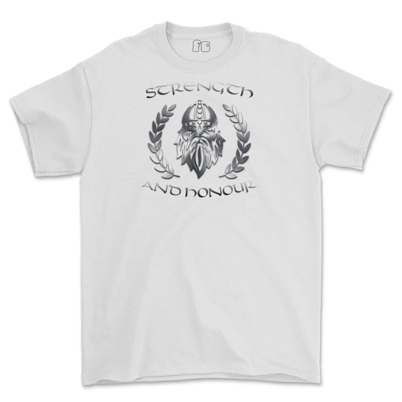 Strength and Honour Laurel Reaf Printed T-Shirt - White