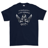 Strength and Honour Odin Printed T-Shirt - Navy Blue