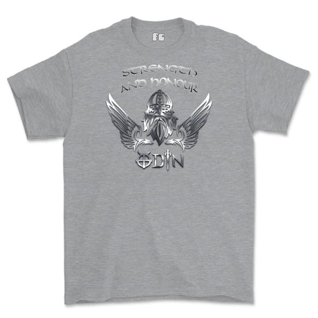Strength and Honour Odin Printed T-Shirt - Sports Grey