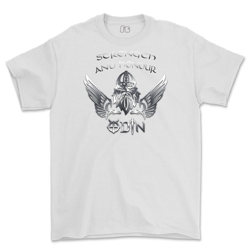 Strength and Honour Odin Printed T-Shirt - White
