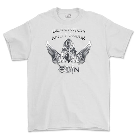Strength and Honour Odin Printed T-Shirt - White