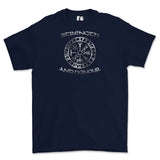 Strength and Honour Viking Compass Printed T-Shirt - Navy Blue