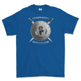 Strength and Honour Viking Shield And Swords Printed T-Shirt - Royal Blue