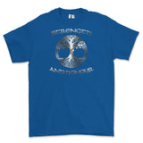 Strength and Honour Viking Tree Of Life Printed T-Shirt - Royal Blue