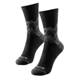 Stride North East Trail Running Socks in Black from the front left on white background