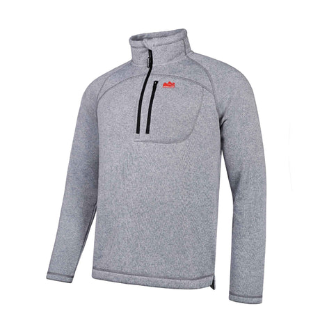 Sugar Loaf Fell Half Zip Fleece Top in Ash Grey from the front left on white background
