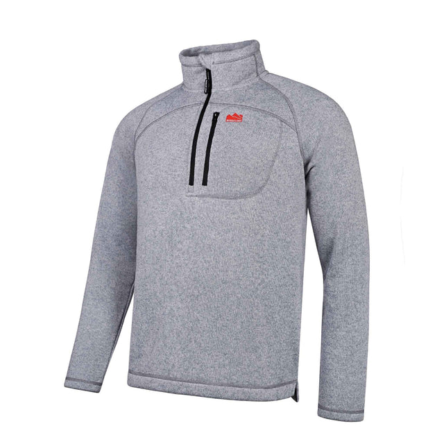 Sugar Loaf Fell Half Zip Fleece Top in Ash Grey from the front left on white background