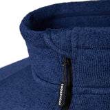 Sugar Loaf Fell Half Zip Fleece Top in Navy Blue close up of collar with zip