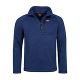 Sugar Loaf Fell Half Zip Fleece Top in Navy Blue from the front left on white background