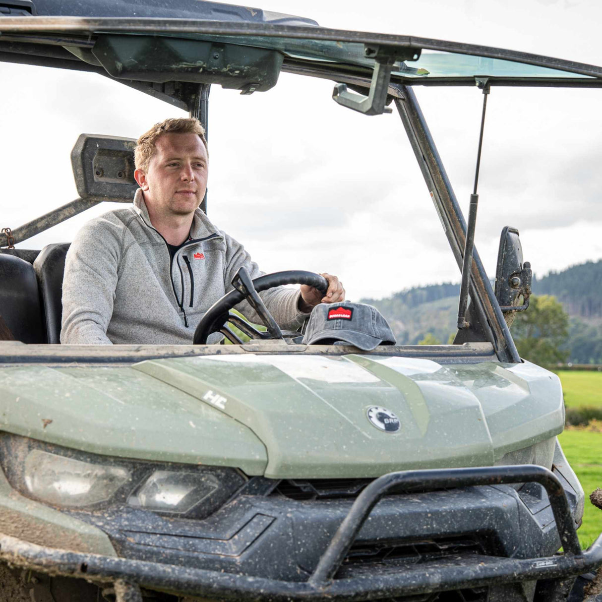 Sugar Loaf Fell Half Zip Fleece Top in Ash Grey for country, outdoor