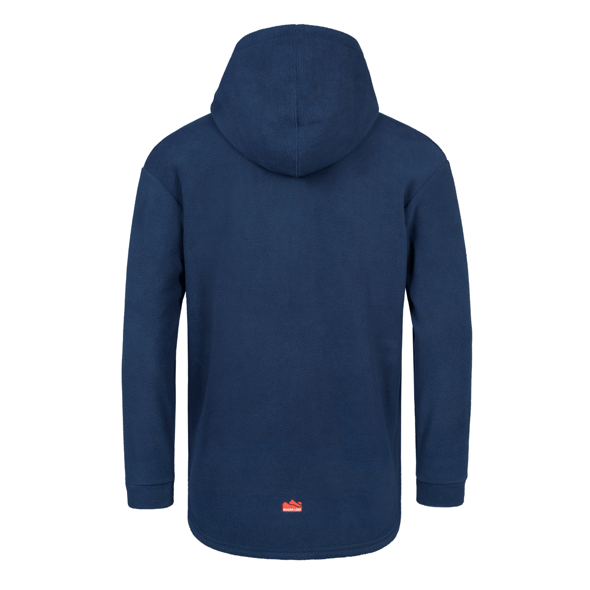 Sugar Loaf Shepherd Polar Fleece Hoodie in Navy Blue from the back on white background
