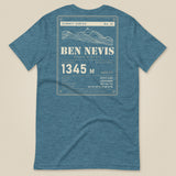 Summit Series Ben Nevis T-Shirt in Heather Deep Teal, laid flat, back view