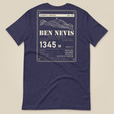 Summit Series Ben Nevis T-Shirt in Heather Midnight Navy, laid flat, back view