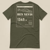 Summit Series Ben Nevis T-Shirt in Military Green, laid flat, back view