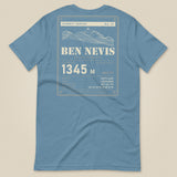 Summit Series Ben Nevis T-Shirt in Steel Blue, laid flat, back view