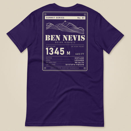Summit Series Ben Nevis T-Shirt in Team Purple, laid flat, back view