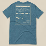 Summit Series Scafell Pike T-Shirt in Heather Deep Teal, laid flat, back view