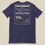 Summit Series Scafell Pike T-Shirt in Heather Midnight Navy, laid flat, back view