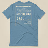 Summit Series Scafell Pike T-Shirt in Steel Blue, laid flat, back view