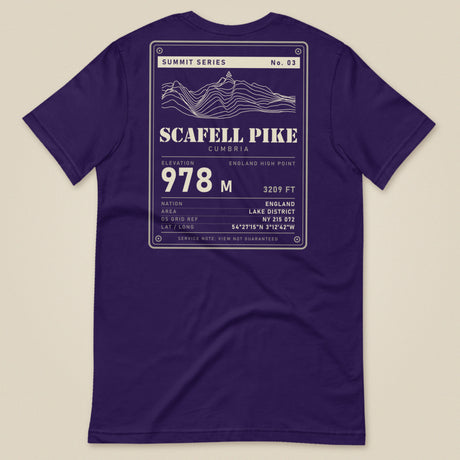 Summit Series Scafell Pike T-Shirt in Team Purple, laid flat, back view