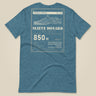 Summit Series Slieve Donard T-Shirt in Heather Deep Teal, laid flat, back view