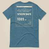 Summit Series Snowdon T-Shirt in Heather Deep Teal, laid flat, back view