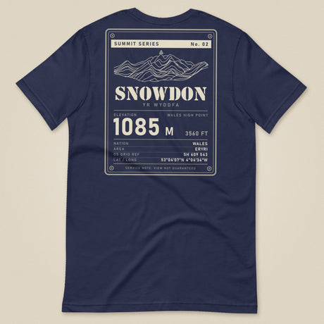 Summit Series Snowdon T-Shirt in Navy, laid flat, back view