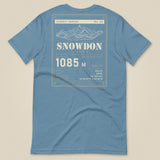 Summit Series Snowdon T-Shirt in Steel Blue, laid flat, back view