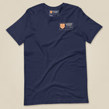 Summit Series Snowdon T-Shirt in Navy, laid flat, front view with the left-chest badge