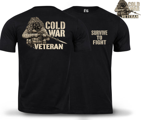 Cold War Veteran - Survive to Fight Double Print T-Shirt - Black