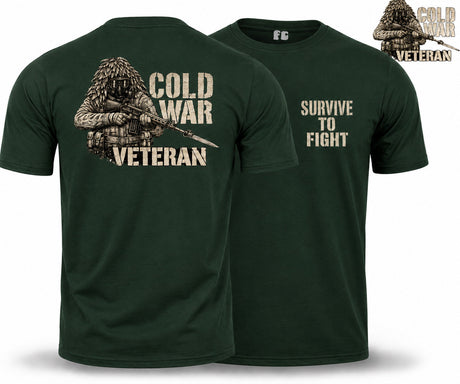 Cold War Veteran - Survive to Fight Double Print T-Shirt - Green