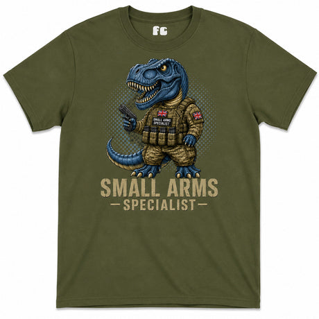 Small Arms Specialist T-Rex Printed T-Shirt - Olive Green